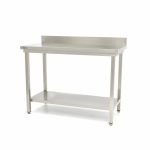 Masa inox, 1200 x 600 x 900mm, rebord, polita